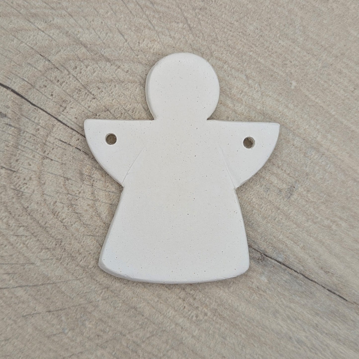 White clay angel ornament