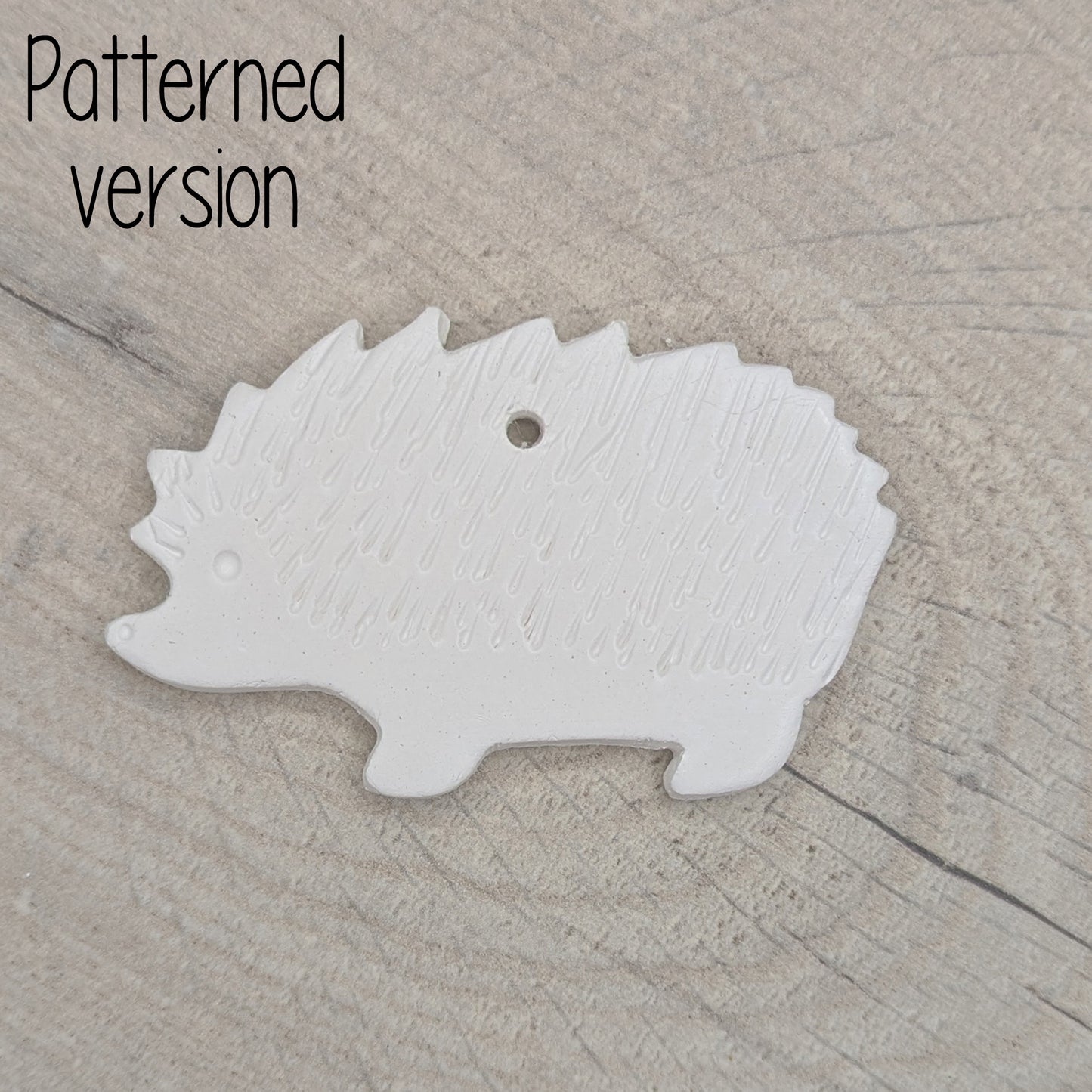 air dried clay decoration in the shape of a hedgehog