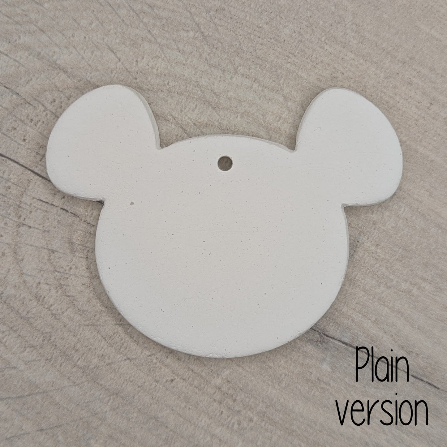 plain mouse or koala shaped clay decoration, made from air dried clay