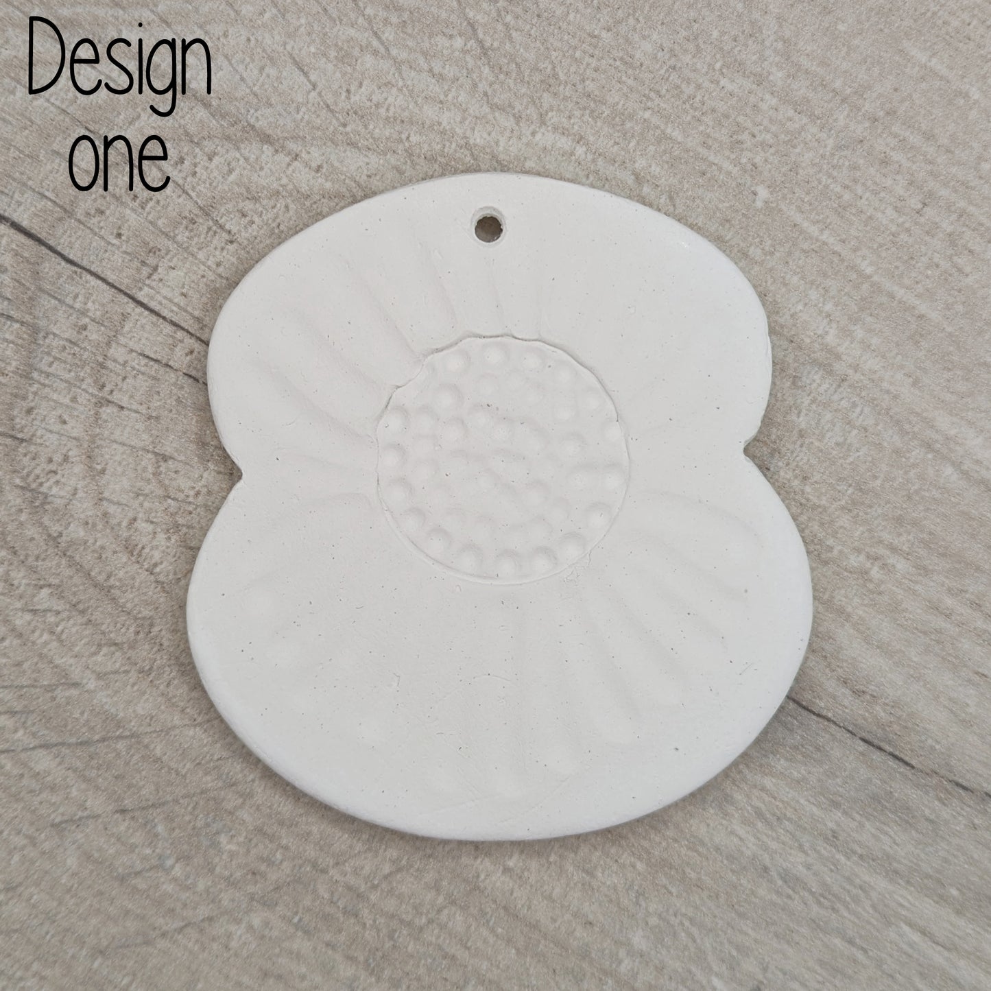 air dried clay simple poppy decoration - design number 1