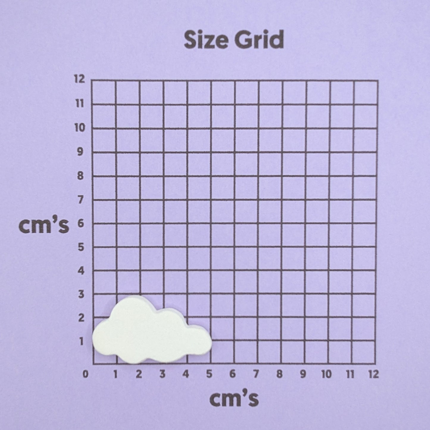 mini cloud decoration shown on size grid chart