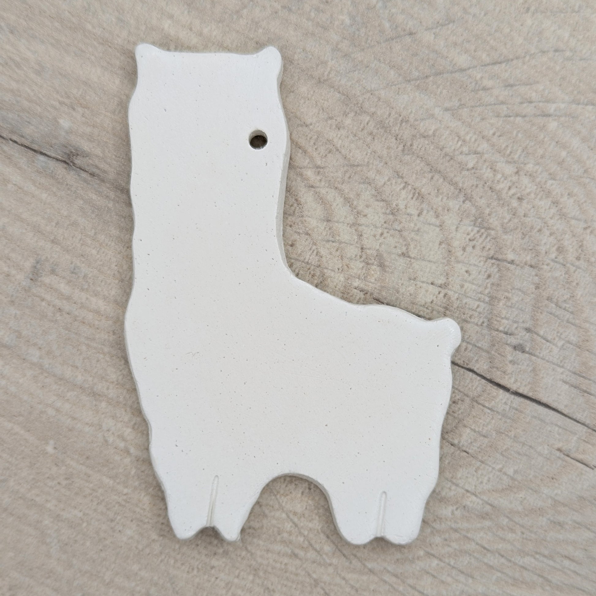 alpaca or llama clay decoration, made of white air dried clay for children to paint 