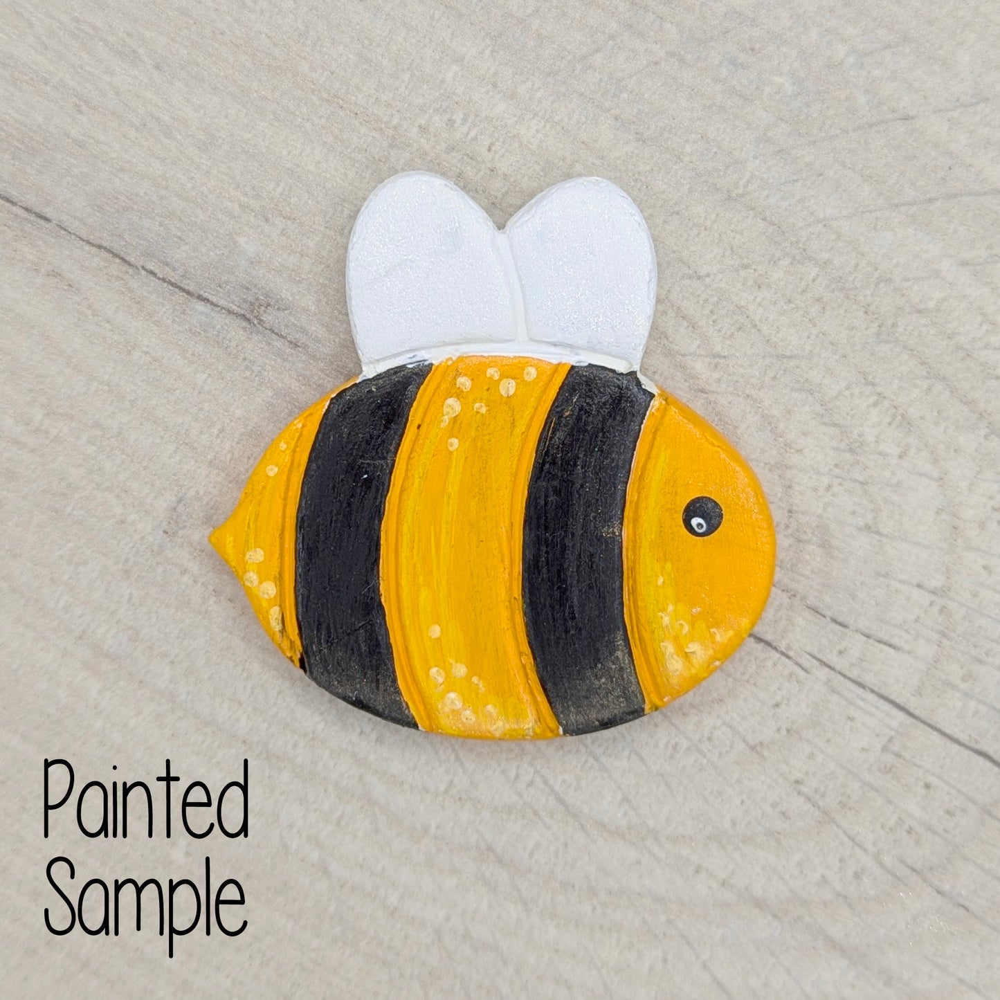 painted bee in yellow and black