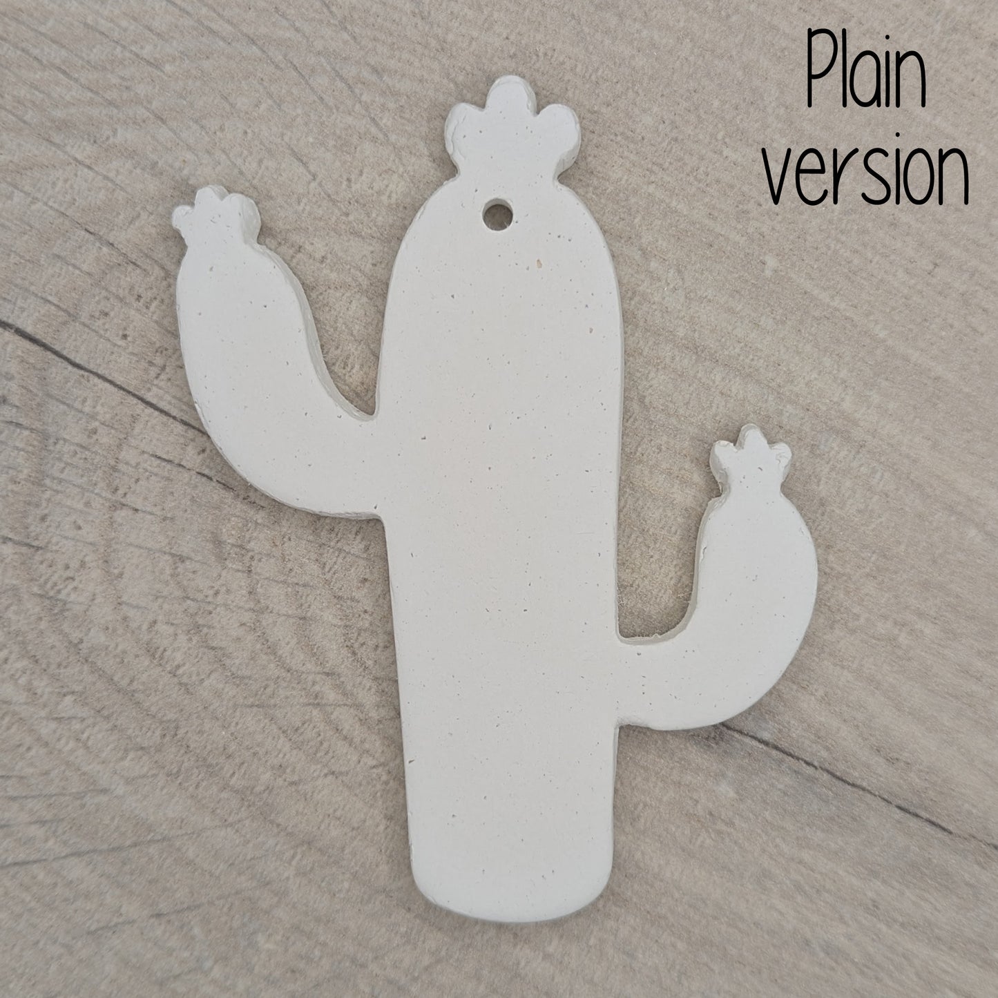 cactus shaped clay decoration, with flower details