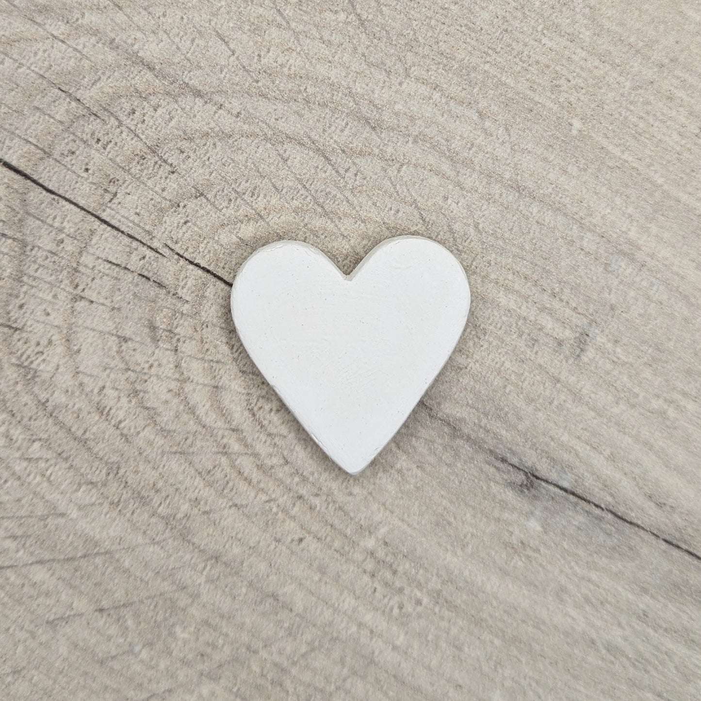 white air dried clay mini heart decoration