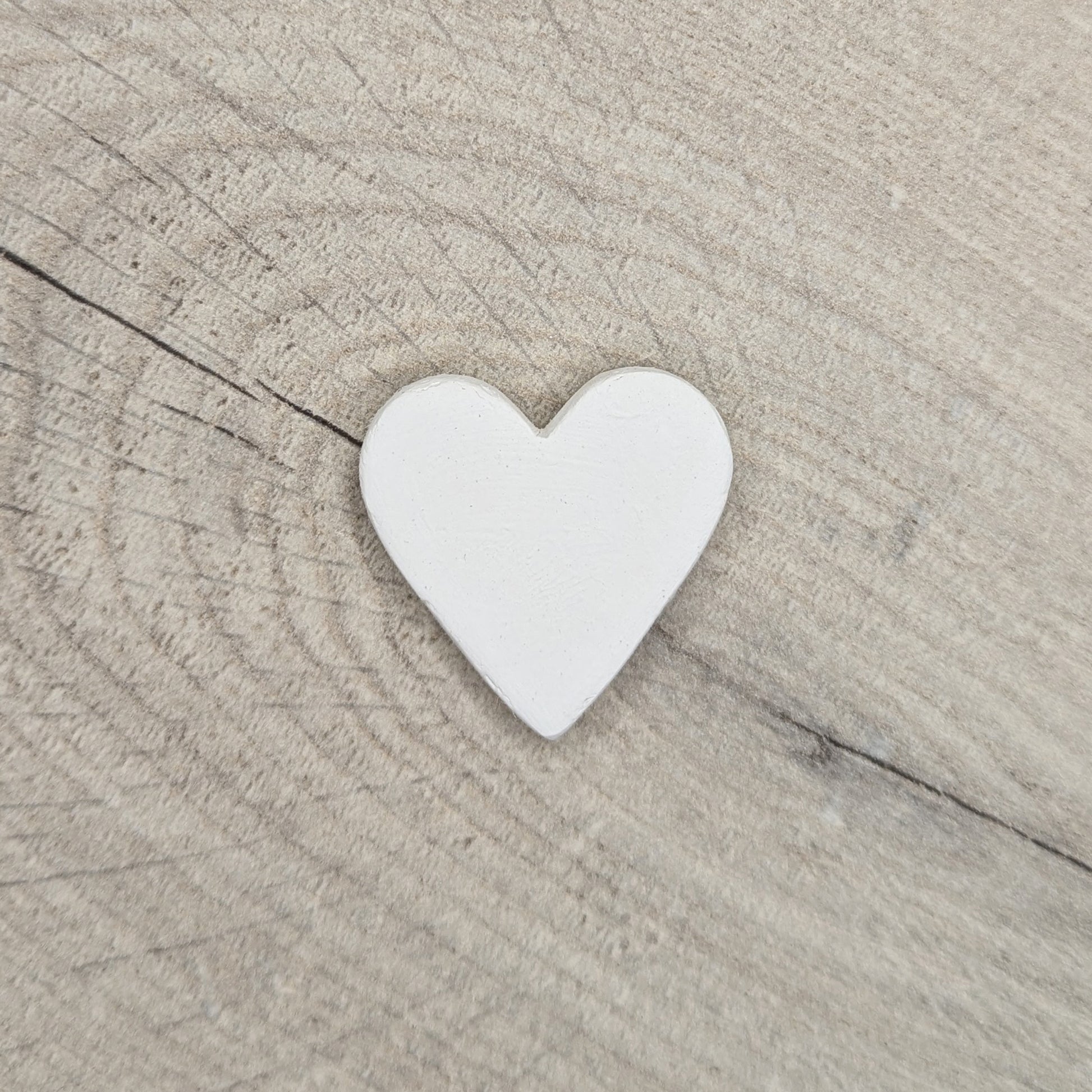white air dried clay mini heart decoration