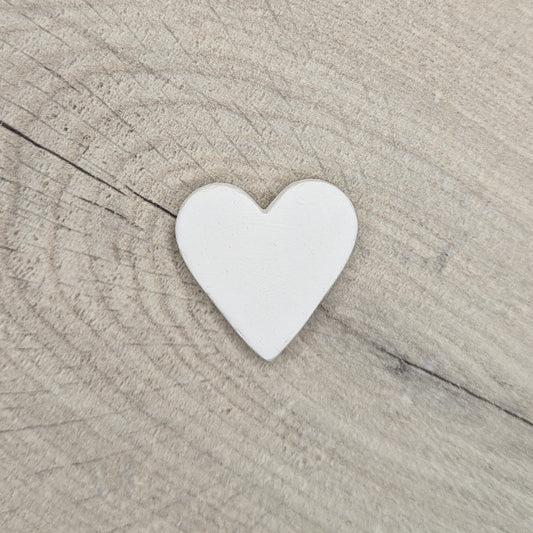 white air dried clay mini heart decoration
