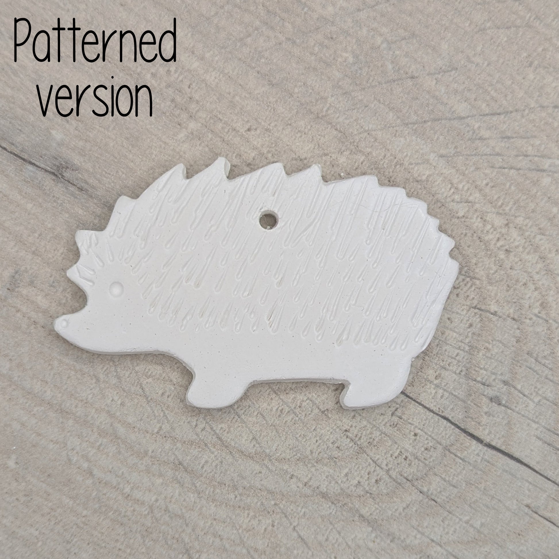 air dried clay decoration in the shape of a hedgehog