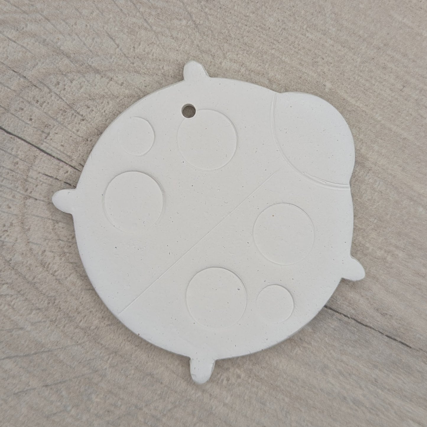ladybug clay decoration, made of white air dried clay