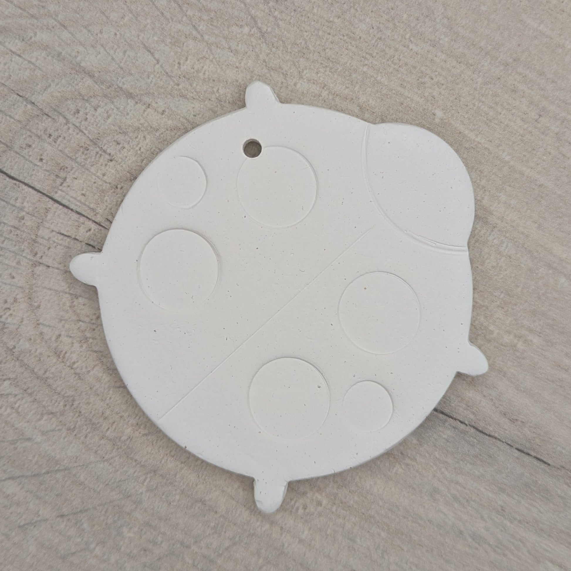 ladybug clay decoration, made of white air dried clay
