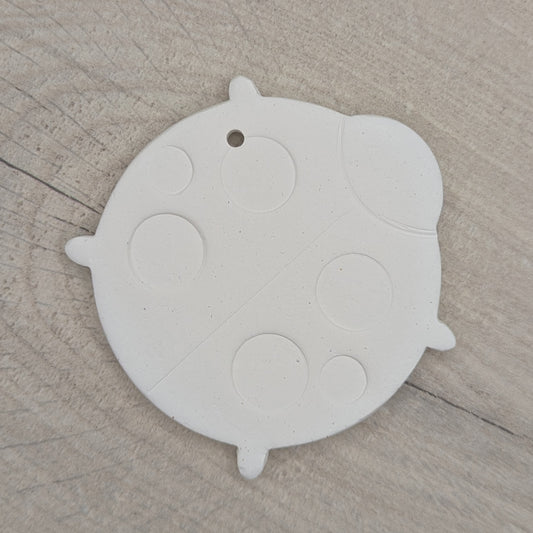 ladybug clay decoration, made of white air dried clay