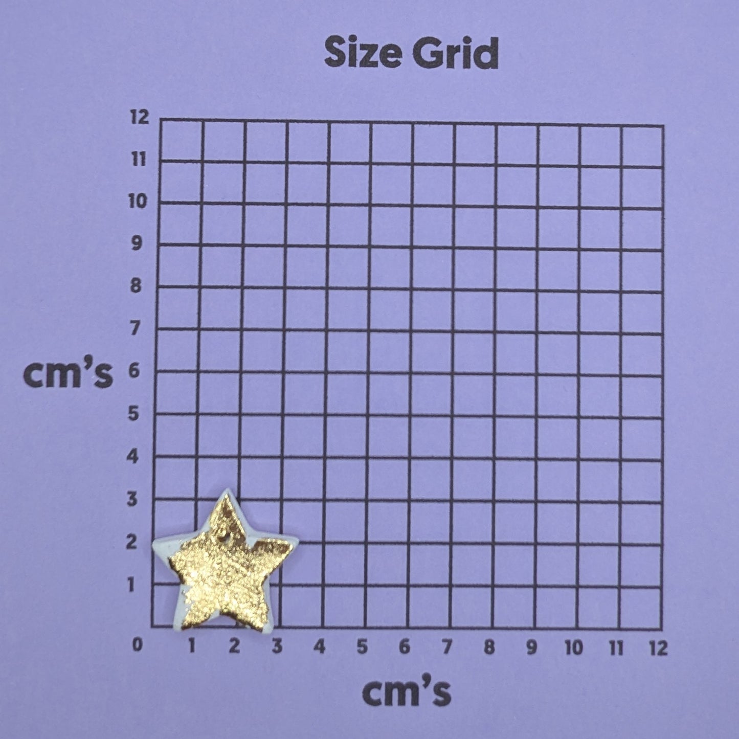 Size grid with a gold star
