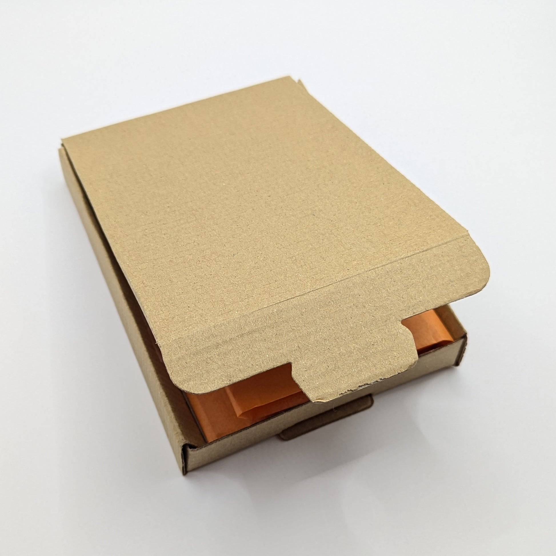 close up of closed kraft box which the skeleton kit comes in