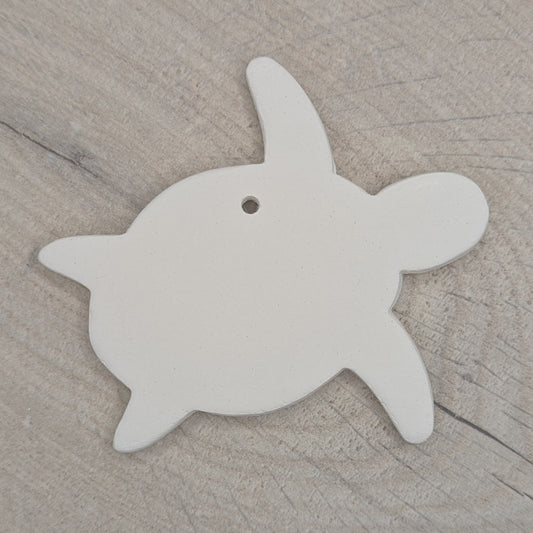 clay shaped turtle decoration made of white air dried clay great for painting and decorating